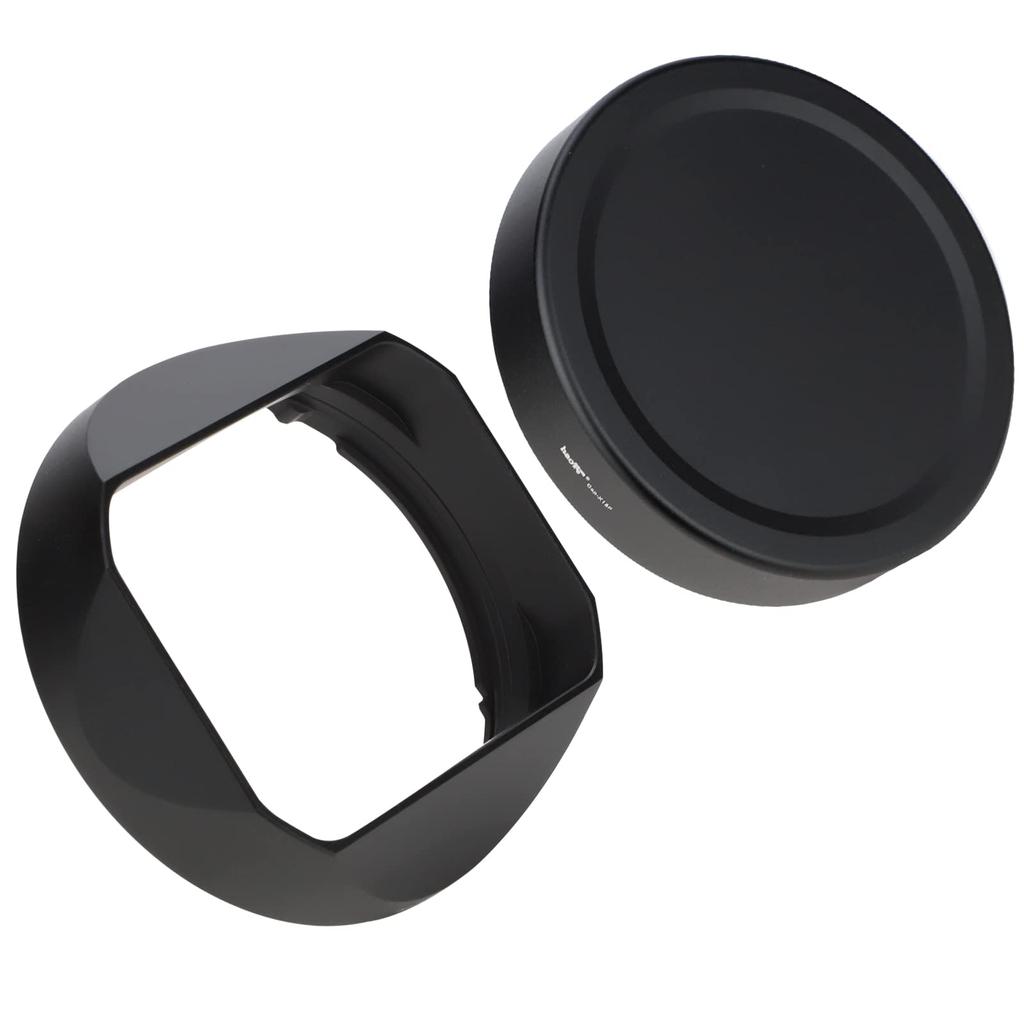 Haoge Metal Square Bayonet Lens Hood for Fujinon XF 18mm R LM WR Lens with Metal Front Cap F1.4