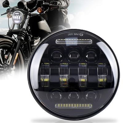 MOVOTOR Harley LED Headlight 5.75 Inch Hi/Lo Beam with DRL