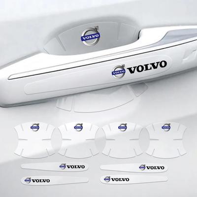4/8 sztuk Stylizacja samochodu Logo Miseczka klamki drzwi Naklejka ochronna przed zarysowaniami Dla R Design V50 S40 XC90 S40 S60 S70 T6 AWD C30 C40