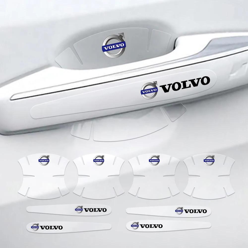 4/8 Stück Auto Styling Logo Türgriff Schale Kratzschutz Aufkleber Für Volvo R Design V50 S40 XC90 S40 S60 S70 T6 AWD C30 C40