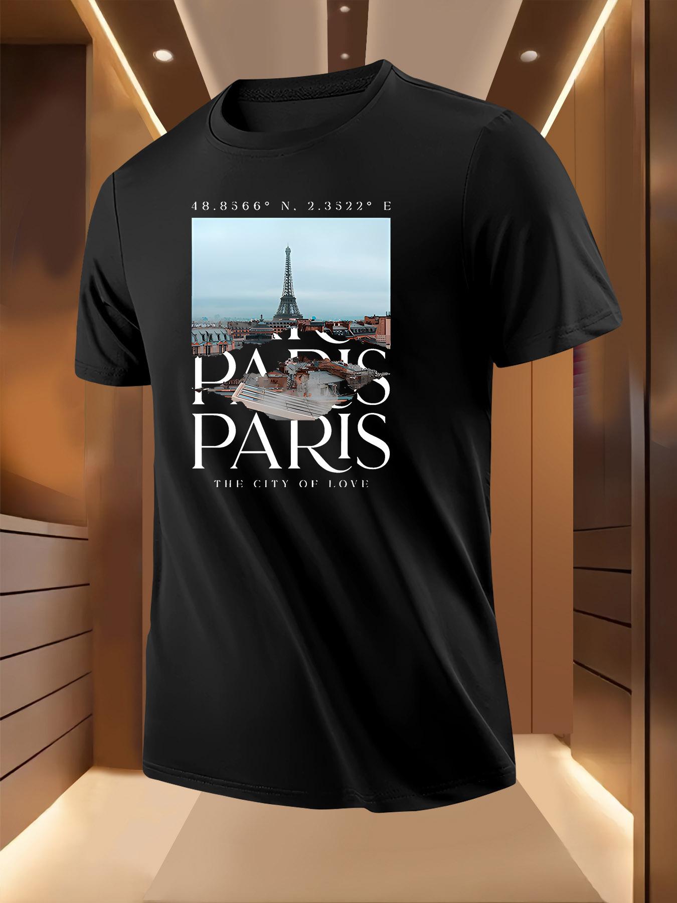 Paris City Silhouette Print Tshirt - Breathable Lightweig... XL