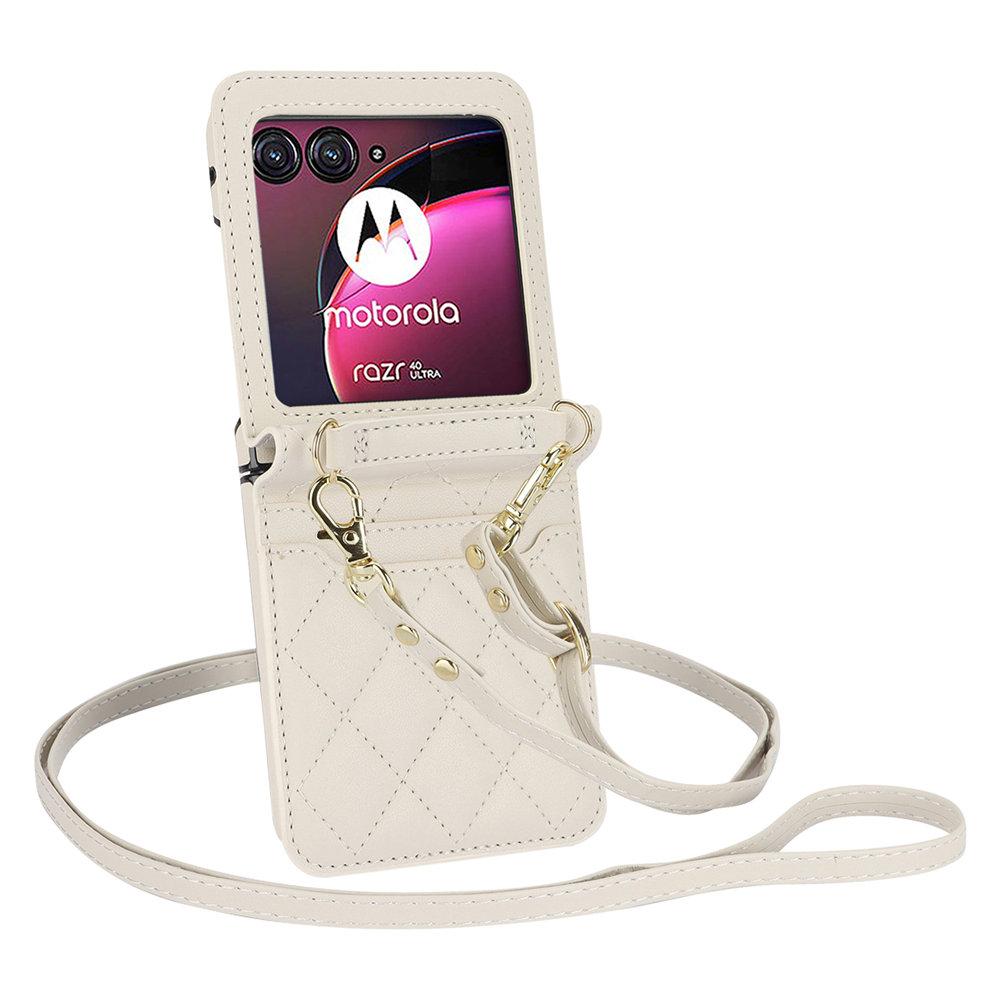 

Модний шкіряний чохол-гаманець MOTO Razr 40 Crossbody зі слотами для карток для Motorola MOTO Razr 40Ultra з довгим ремінцем-браслетом MOTO Razr 40Ultra