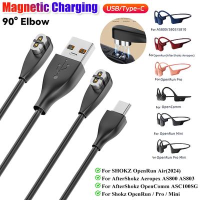 Magnetisches Ladekabel USB/Typ-C Ladekabel für Aftershokz Aeropex AS800 für Shokz OpenRun Pro/OpenRun/OpenRun Mini/OpenComm