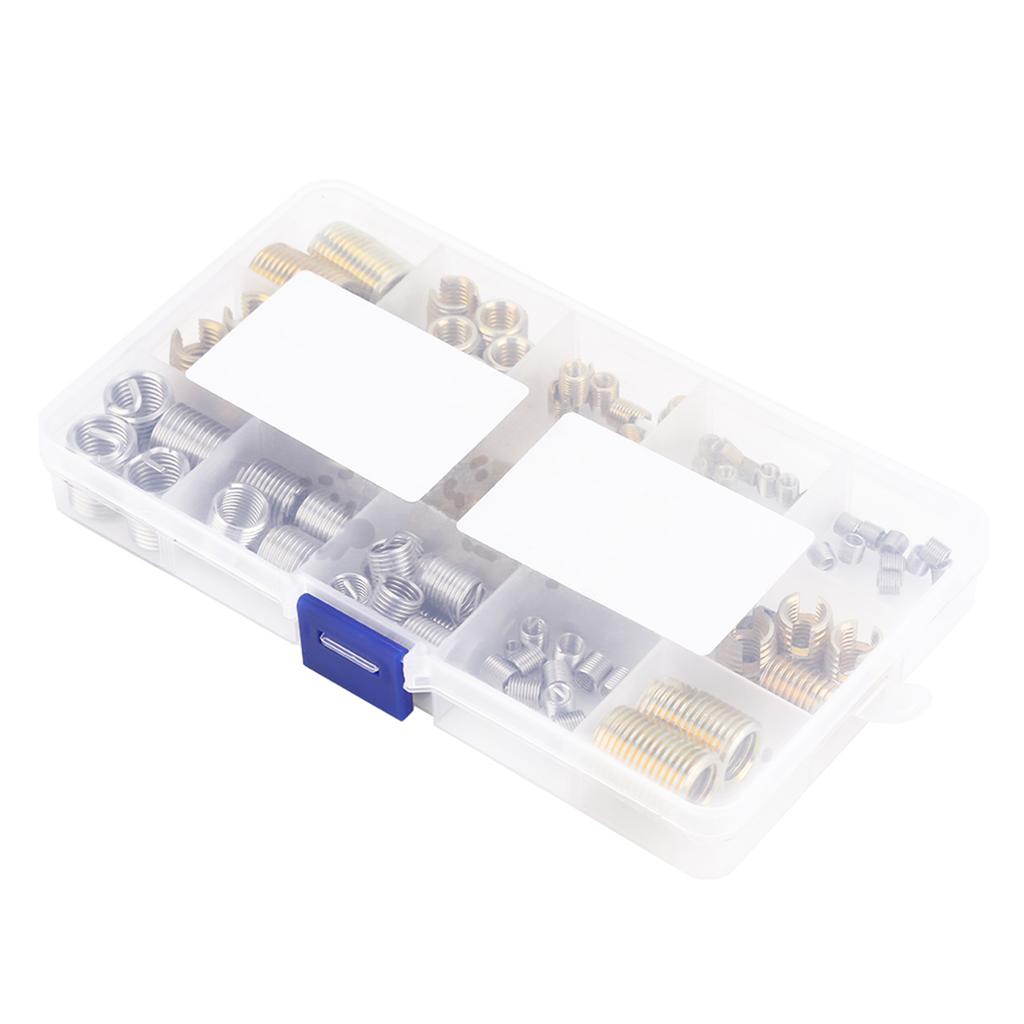 116Pcs Self Tapping Thread Slotted Inserts and Steel Wire Thread Inserts Combination Set