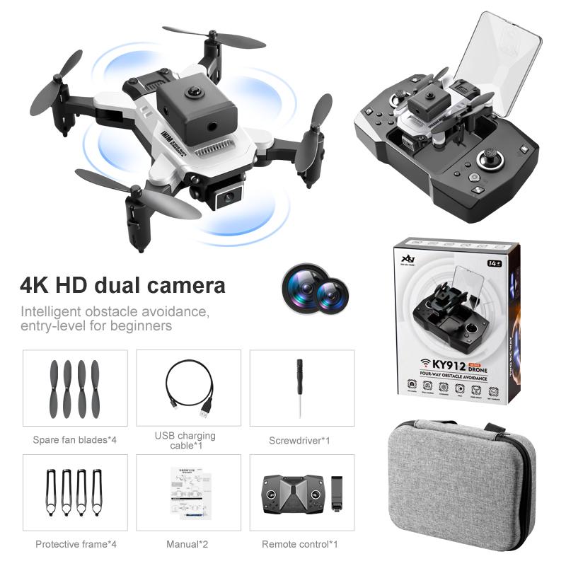 KY912 Mini Drone Portable Drone with Camera 4K Dual Camera Professional Drone Smart Tracking Drone WIFI HD Transmission Drone