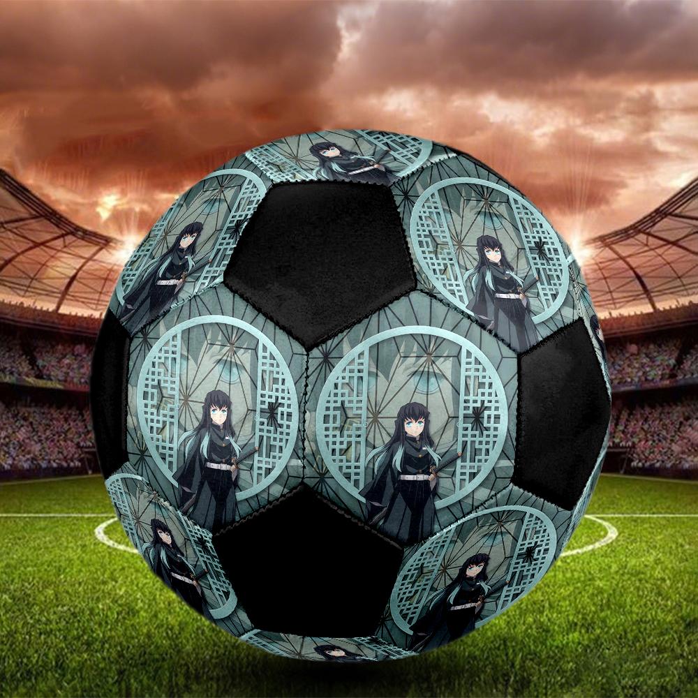 1pc Demon Slayer Kimetsu No Yaiba Football Soccer Ball Size 5 Indoor Soccer Ball Fashion Colorful Backyard Game -Great For Sports Fans Gift HE9