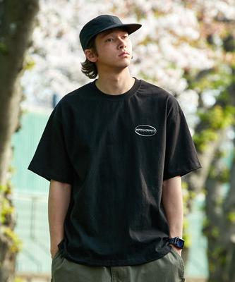 MINIMALPROJECT Circle Logo Flower Oversized Short Sleeve T-Shirt Mst151 [Black]