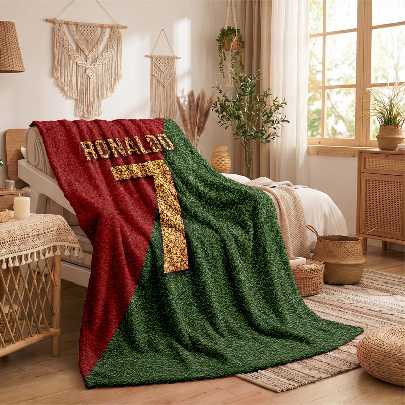 Cristiano Ronaldo Motiv Fleece-Decke Gemütliche Weiche Plüschdecke Für Schlafzimmer Couch Reise