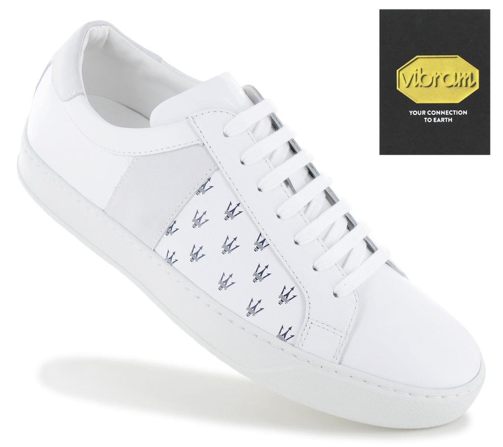 Maserati Trident Pelle Ovunque - Scarpe Sneakers da Uomo Bianche 9200302 ORIGINALE