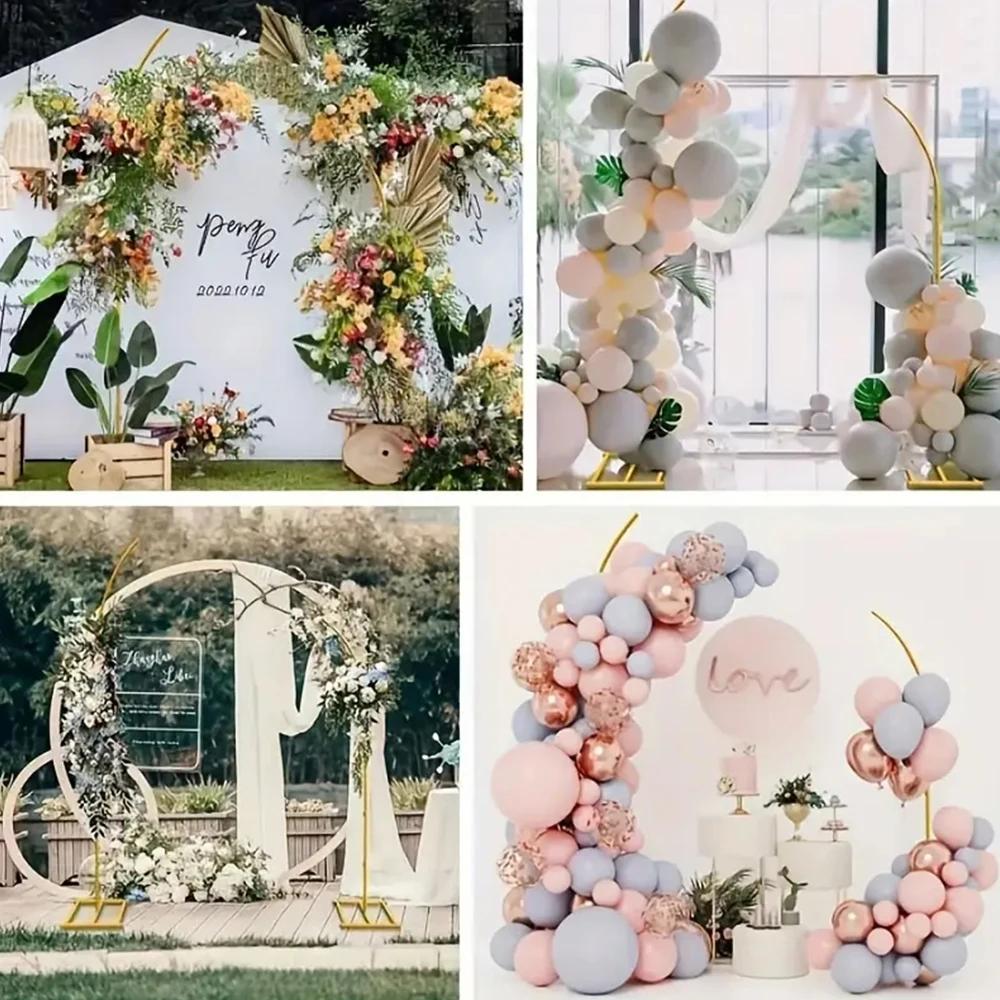 Runtow 2pcs/set Metal Wedding Arch Frame ,Wedding Decorations Balloon Arch Stand , Birthday Party Background Decoration