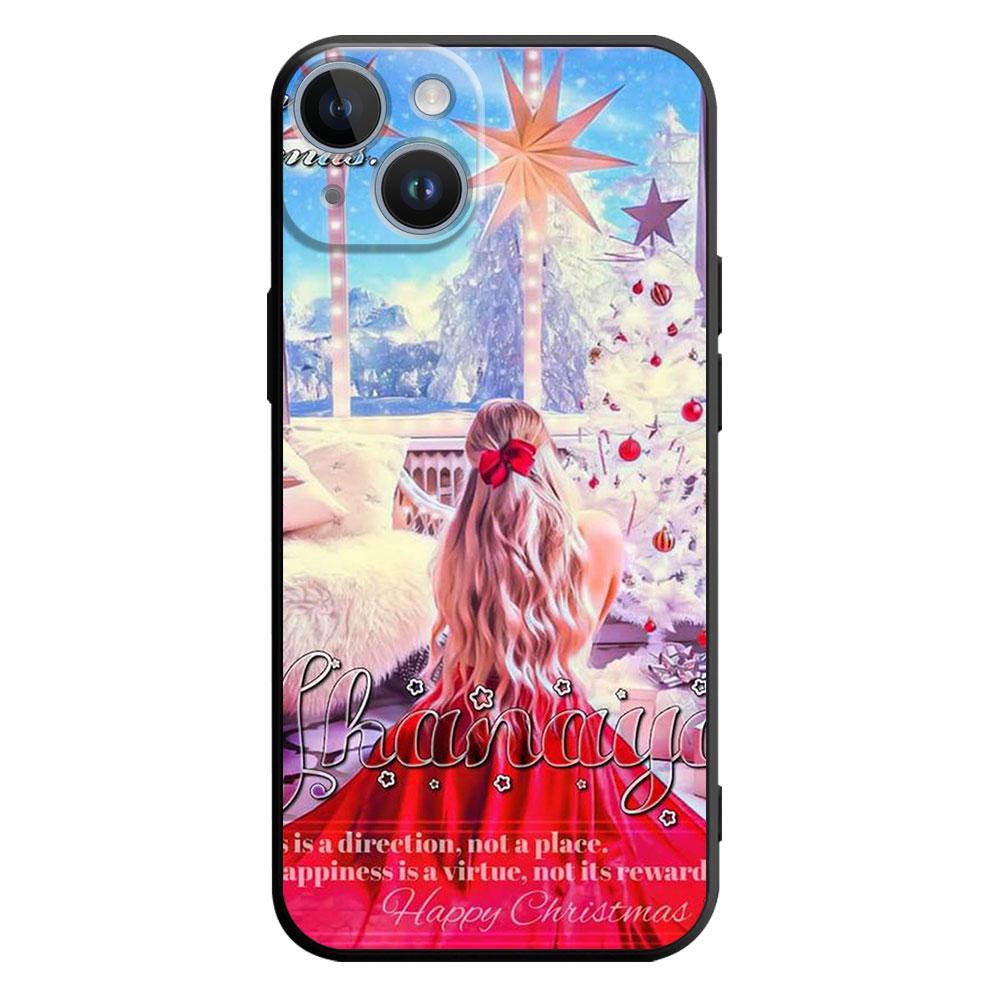 Merry Christma Gift Girl Case for Apple iPhone 11 XR XS X 14 Plus 7 8 6S 13 Pro Max SE 12 Mini 14Pro 7+ Silicone Matte Capa