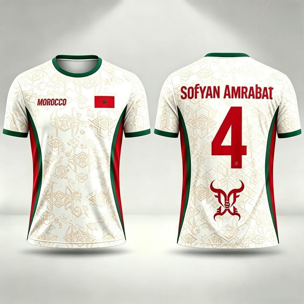 Summer Morocco Flag Print Jersey 3D Printed T-shirtBreathable Quick Dry Fashion Streetwear Sports Sleeve Men's Tee Shirt