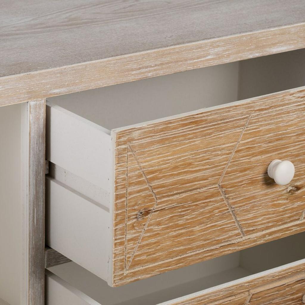 Entrance Unit with Drawers COUNTRY 90 X 35 X 80 Cm Natural White Spruce Wood MDF Wood