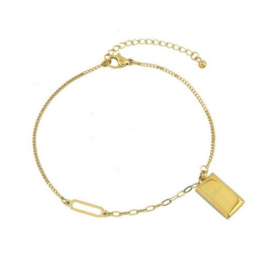 Wszechstronna pozłacana bransoletka na kostkę z 18-karatowego złota: Stylowy Codzienny Luksus dla Kobiet