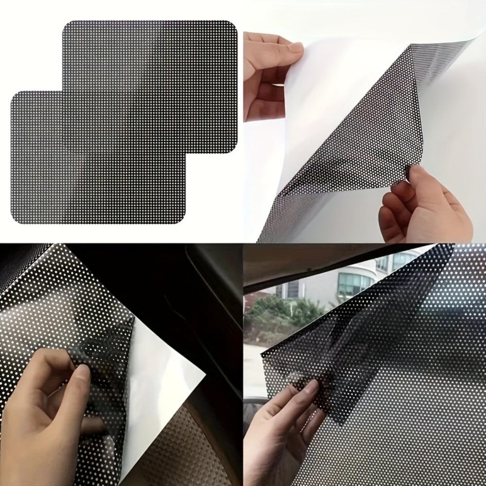 4-Pack Car Sun Shade Film Black Mesh Static Side Window Sun Protection Film UV Protection for Car Window