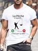 Fishing Calls Me I Must Go Print Men T Shirt Fisherman Summer Short Sleeve T-shirts Tops Men's French T-shirt Dad Tee Tops Gifts