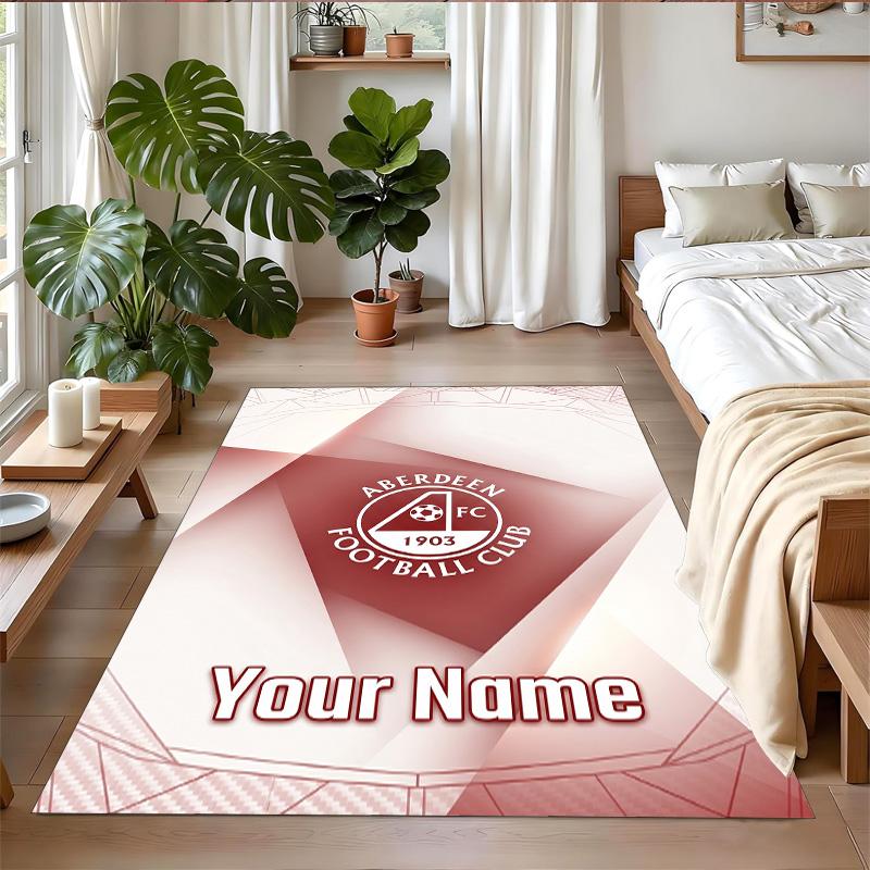 Crystal Velvet Rug Custom Name Text, Soft Non Slip Floor Mat Home DecorAberdeen FC