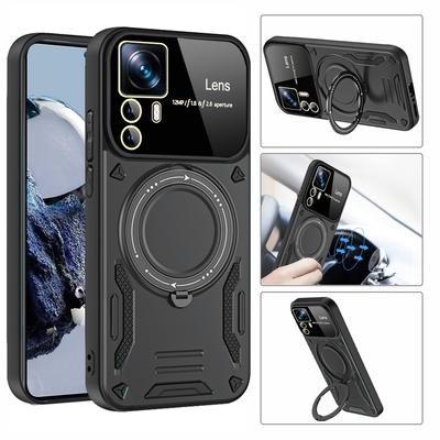 Para Xiaomi 12T Pro Case Magsafe Magnetic Wireless Charge Armor Cases para Xiaomi Mi12T Mi 12T Pro Ring Stand Phone Cover