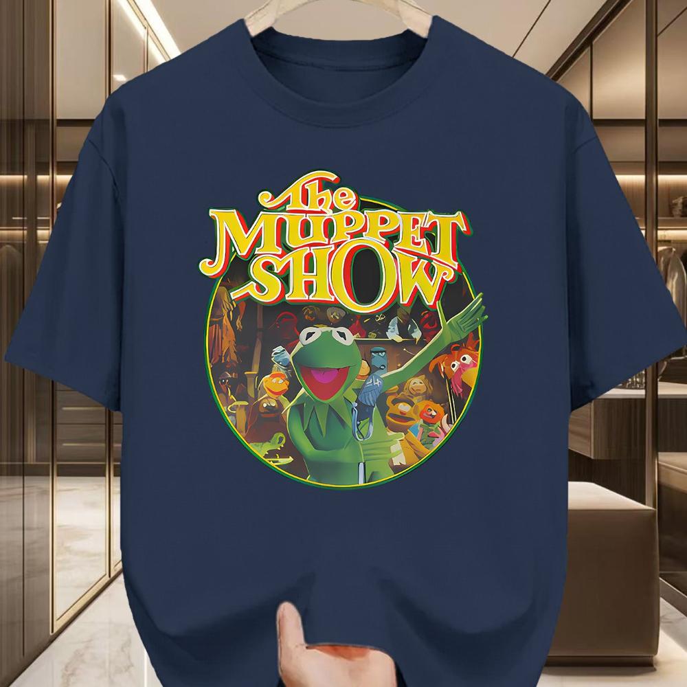 The Muppet Show Vintage TShirt Retro Cartoon Graphic Tee Kermit The Frog Gonzo Rizzo The Rat Dark Green Retro TV Show Design