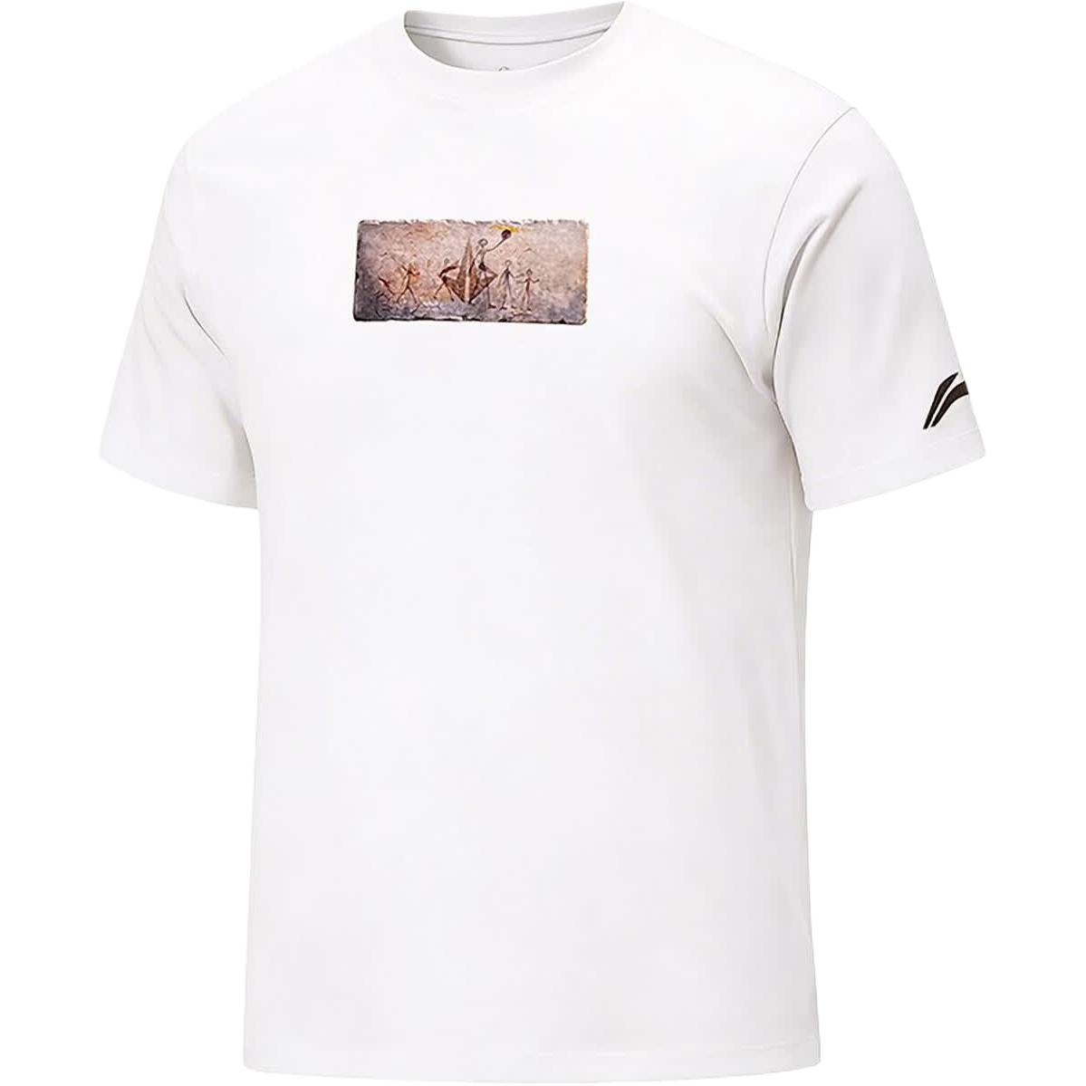 Li-Ning Professional Basketball Series Letter Minimalist Versatile Short Sleeve T-Shirt Men tops AHSW031-2 L