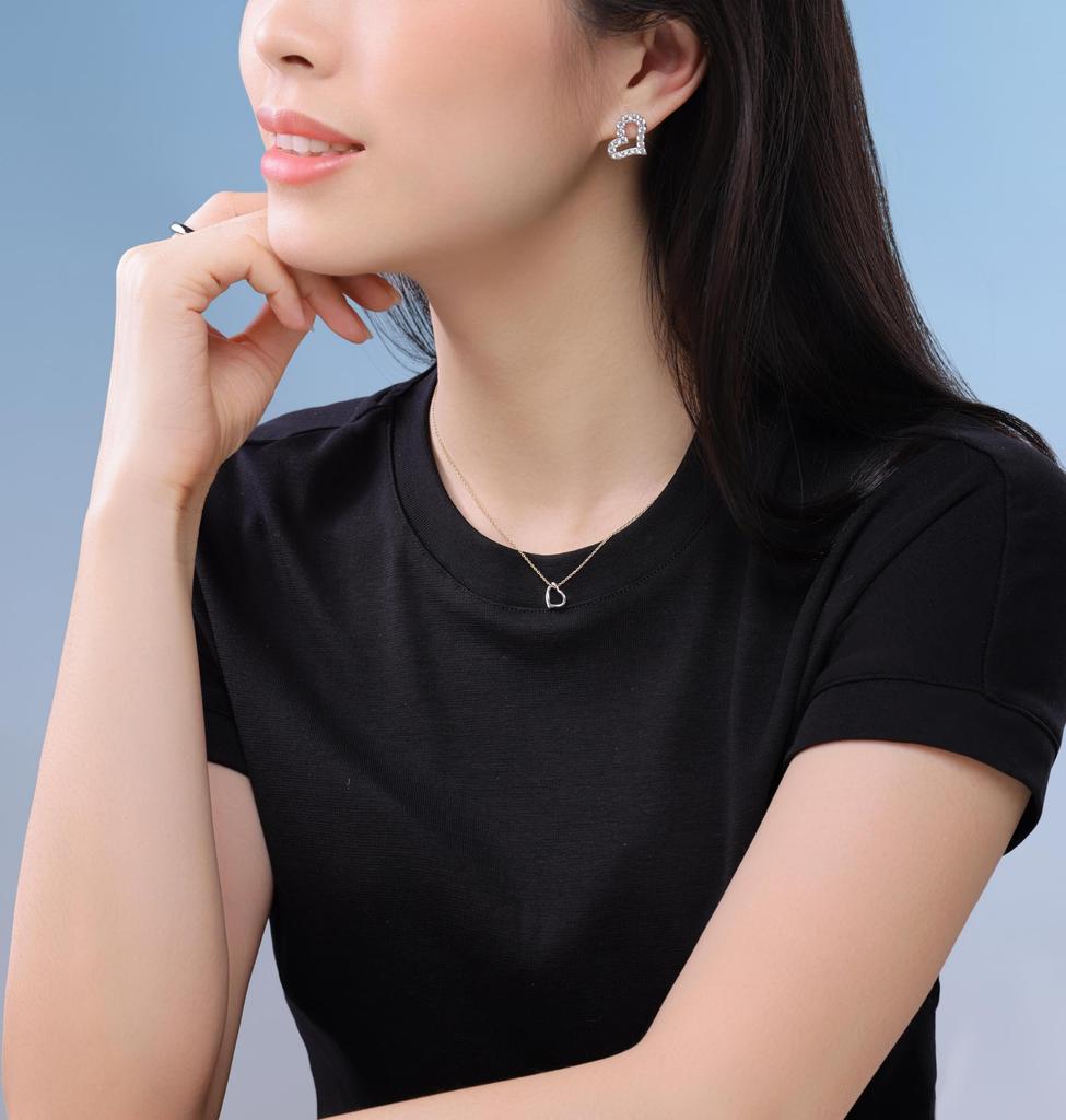 Silver 925 Härligt Hjärta Glad Halsband GP [damlikt]