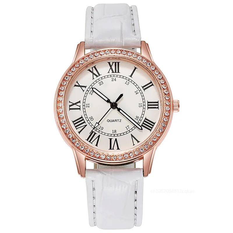 Ladies Luminous Quartz Watch Luxury Fashion Rhinestone Digital Leather Strap Casual Wristwatches Relogio Feminino Reloj Mujer