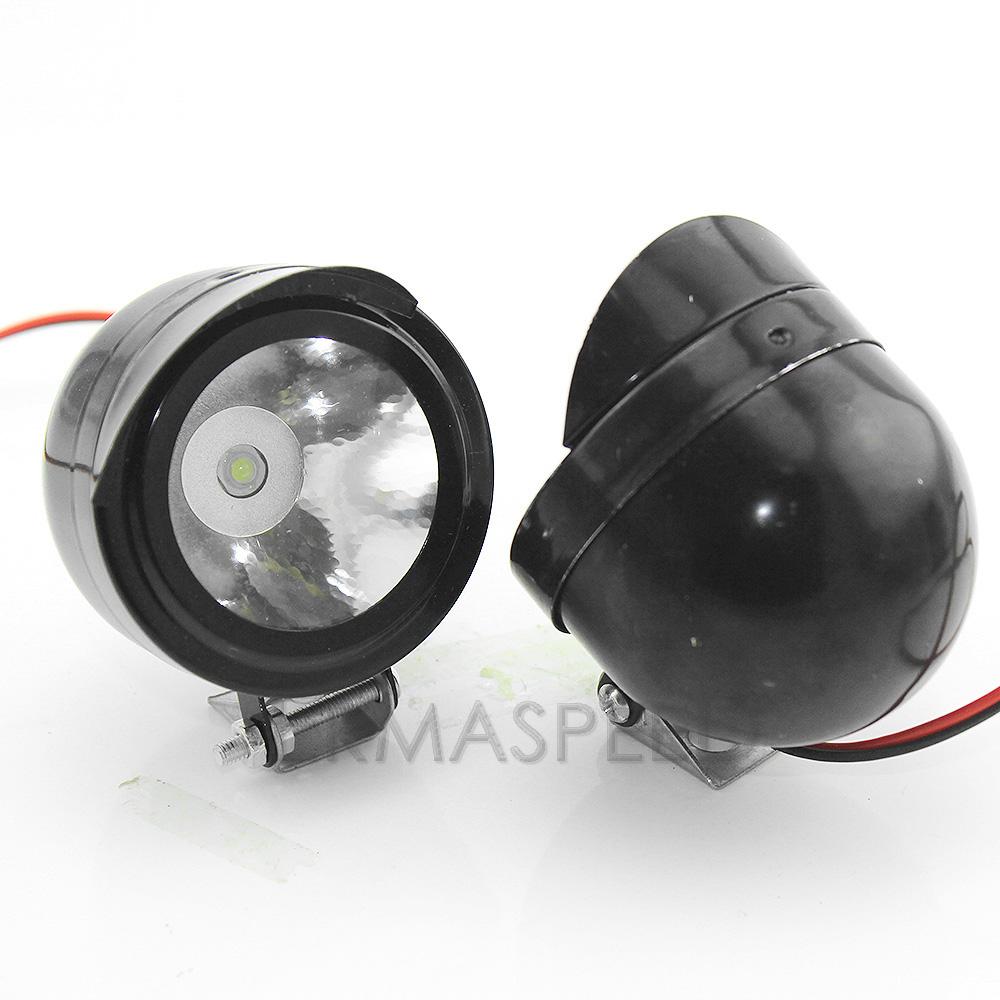 1 Pair Universal Motorcycle Headlight LED Spot Light Beam Side Assist Lamp White Working Light for Motorbike Off Road