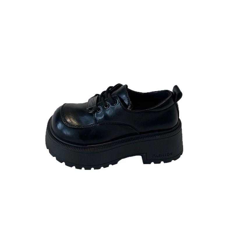 Britischer Stil Schnürschuhe kleine Lederschuhe Damen 2025 Frühling und Herbst neue ins trendige Internet-Berühmtheit Mode vielseitige Plateau-Loafer sin