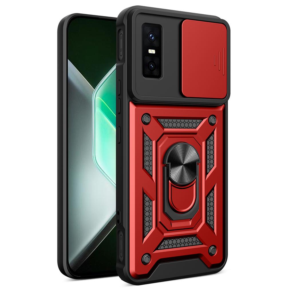 For Infinix GT 30 Pro 5G Case with Slide Camera Lid PC + TPU Kickstand Phone Cover