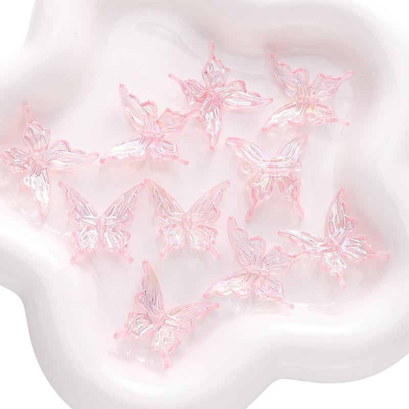 Acrylic Butterfly Transparent Two-color Gradient Charm for DIY Jewelry 20 Pcs