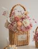 Flower Bag Square Basket Bag Ferique Pink Dried Preserved Flowers Gift for Wedding Wedding Grand Respect for the Aged Retirement Farewell Gift No.3 /