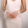 Guanti da Sposa Regolabili con Laccio e Perle Eleganti Comodo Accessorio per Addio al Nubilato Guanti Trasparenti per Festa Nuziale