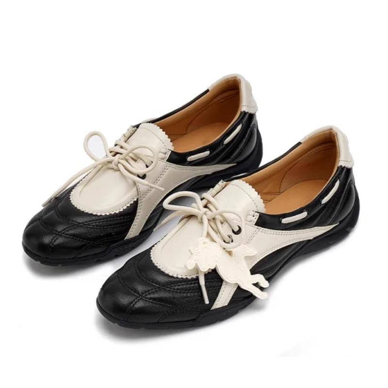 Flat-bottomed Sailing Shoes Retro Platform Lace-up Women's Niche Boxing Shoes Versatile Casual Shoes Women's Ballet Shoes