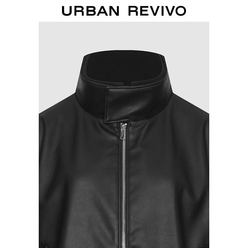 UR Herren 2025 Herbst Retro Stehkragen PU Jacke