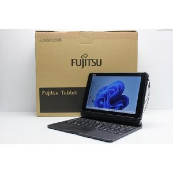Used Fujitsu ARROWS Tab Q5011 Pentium Silver 2-in-1 Laptop with 256GB eMMC, 8GB RAM, WPS Office, Camera, and Tablet PC/black