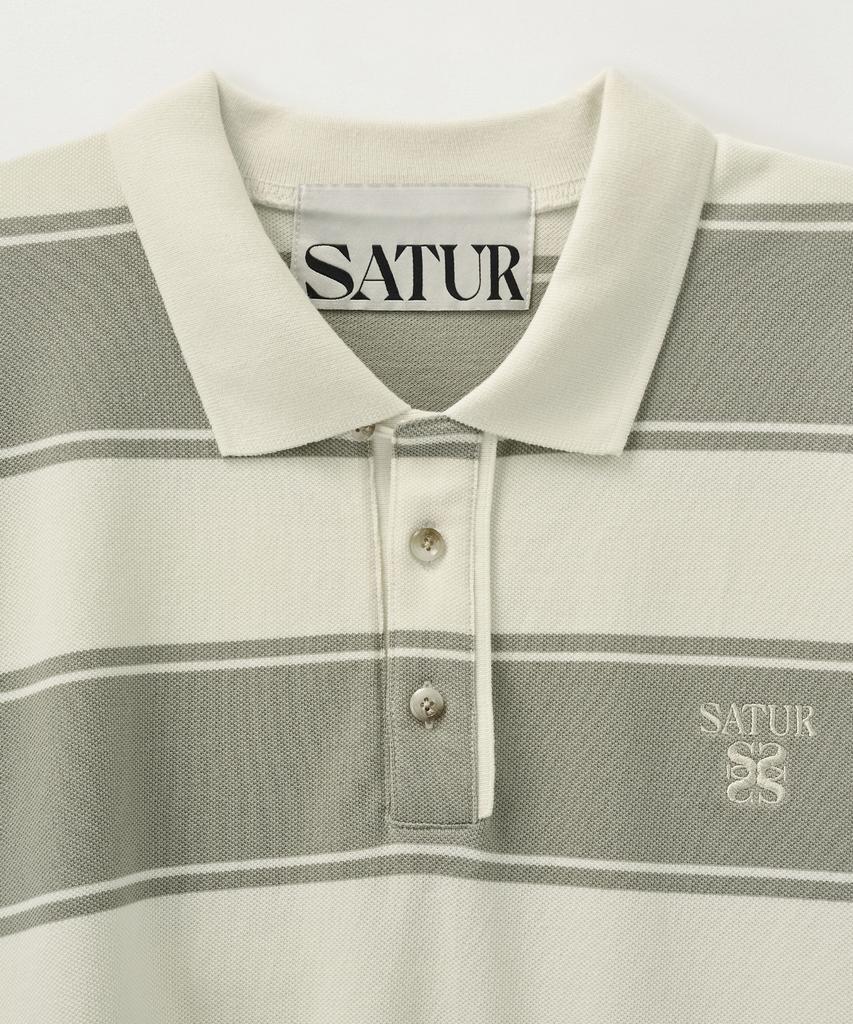 Seteo Rugby Stripe Pique Long Sleeve Khaki