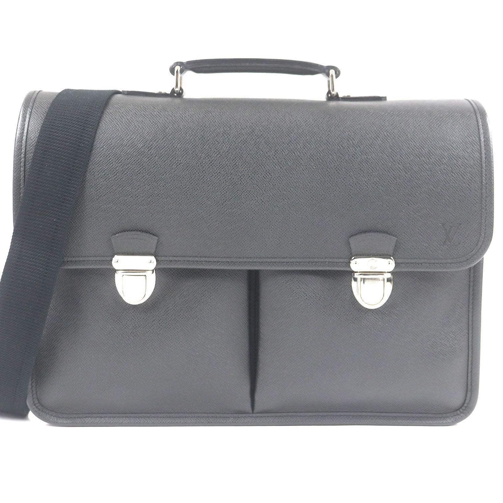 

LOUIS VUITTON Shoulder Bag taiga anton LV logo embossed briefcase Aldoise M32622 Used