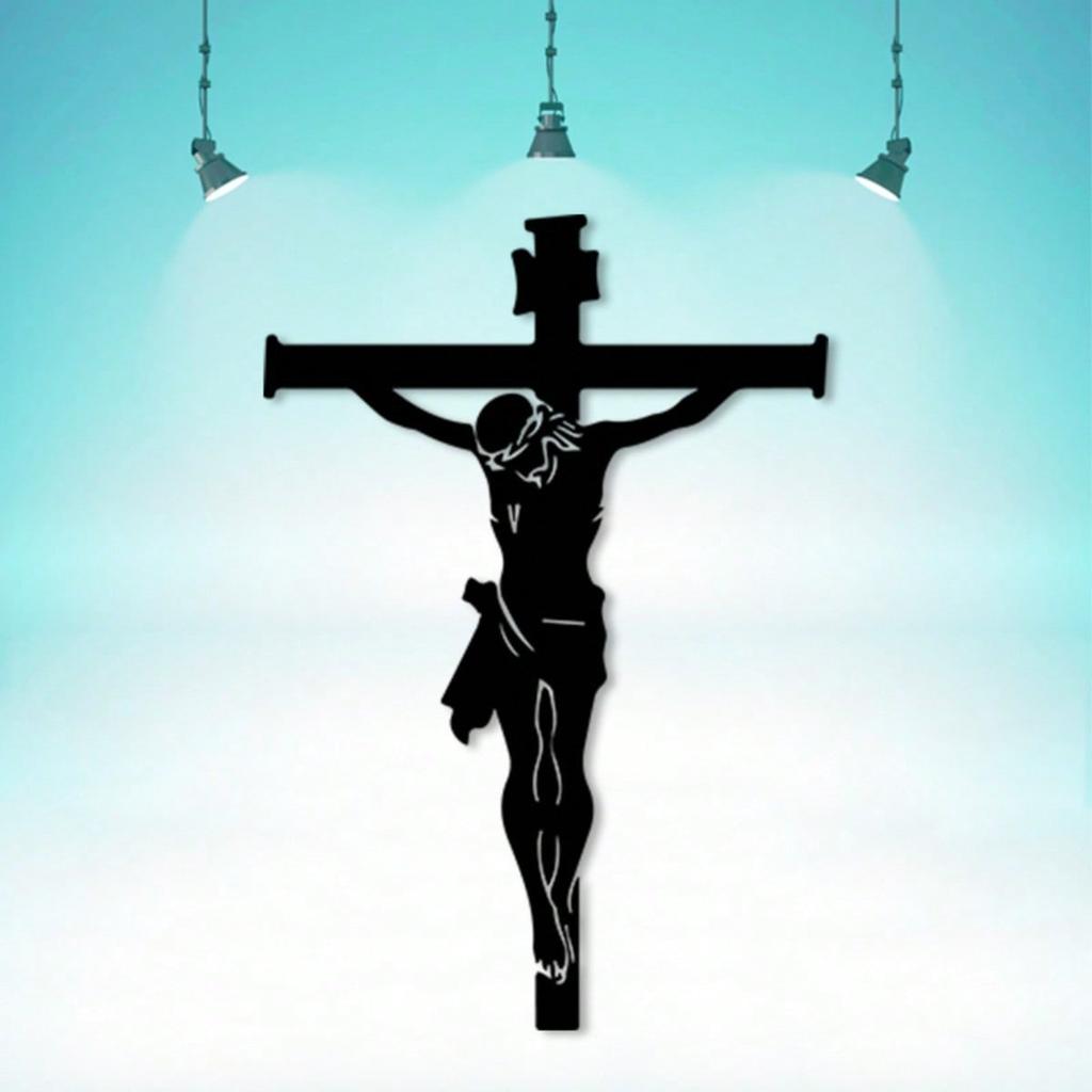 Vintage Metal Wall Cross Christian Iron Sculpture Church Home Faith Decor Gift