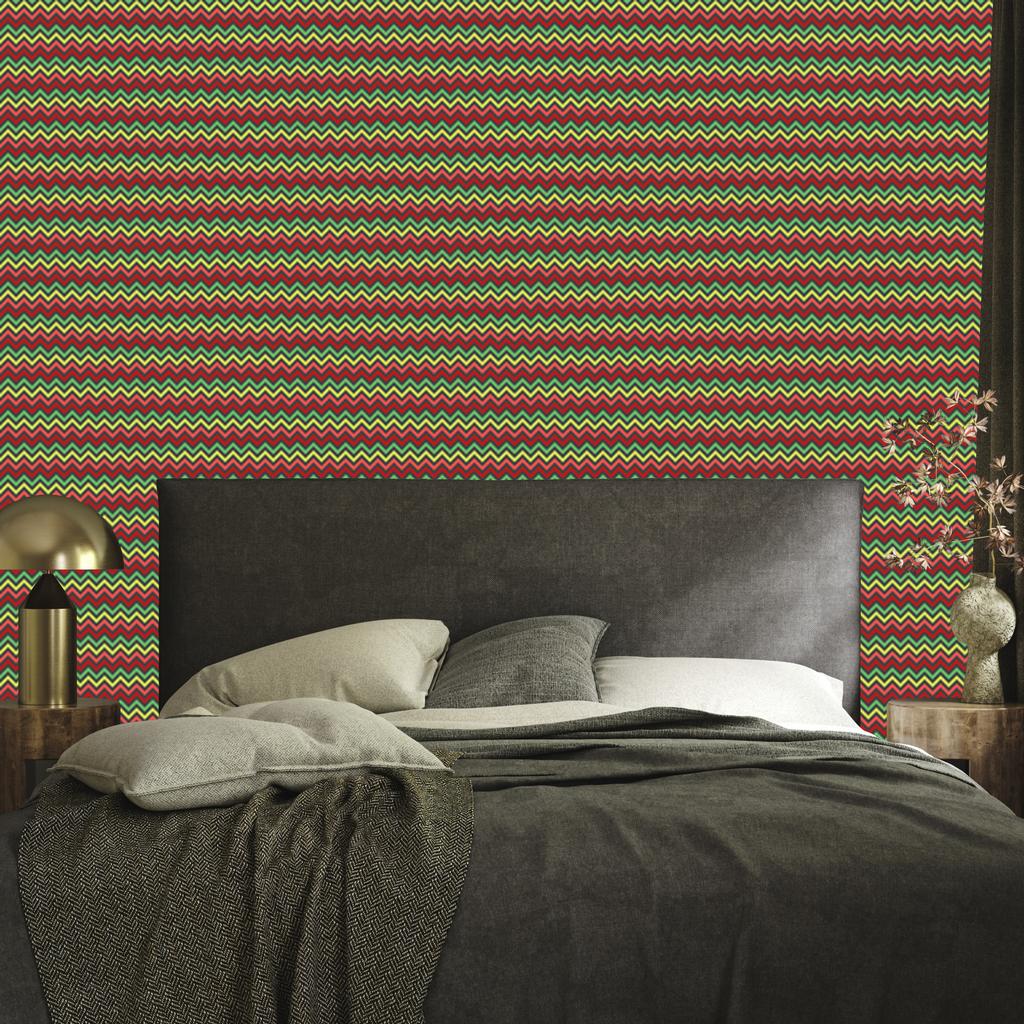 Zigzag Red and Orange Wallpaper for Living Room and Bedroom 50x1000