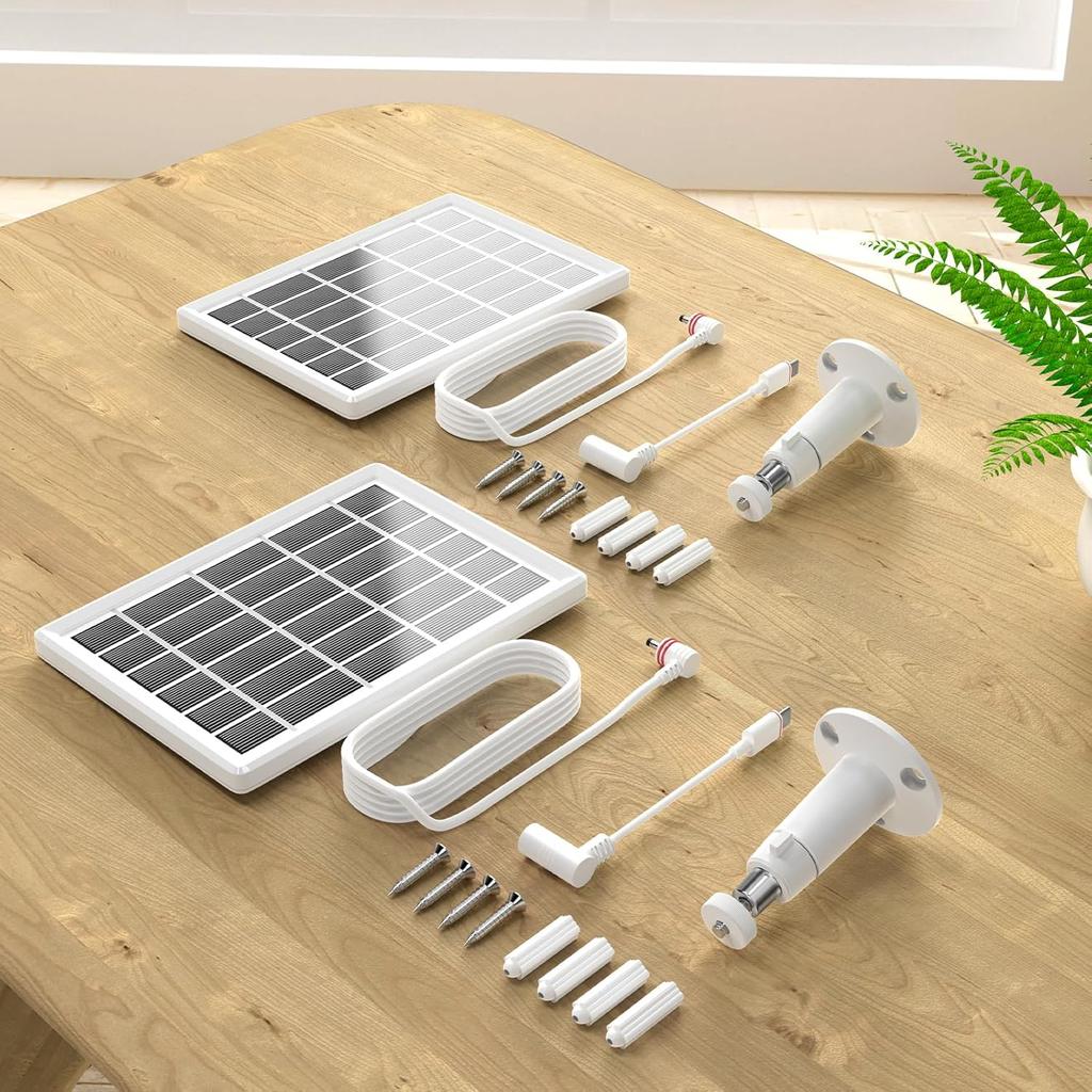 Solar Panel for Ring Camera, Camcorder Solar Charger Compatible with Ring Stick Up Cam Battery, Stick Up Cam Pro Battery, Spotlight Cam Plus Battery,