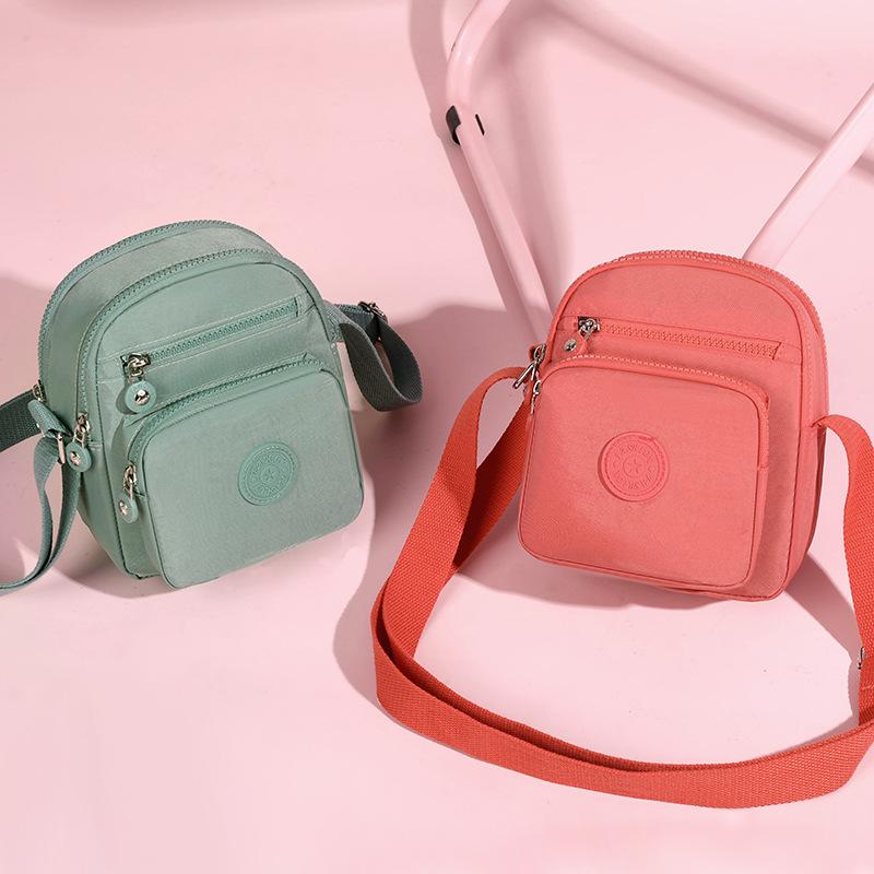 Small Bag Women'S Fashion Casual Trend Shoulder Bag Nylon Messenger Bag Multi-Pocket Small Square Bag