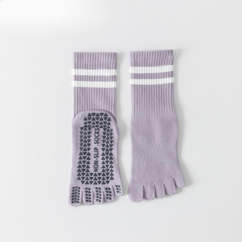 

Exercise Yoga Socks with Anti-slip and Anti-friction Properties, Five-fingered Socks with Breathability, Pilates, Running, Cycling, Split-toe Socks 1 pair фіолетовий