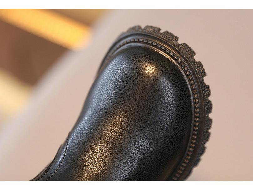 Winter Velvet Kids' British-Style Martin Boots with Side Zipper and Soft Soles