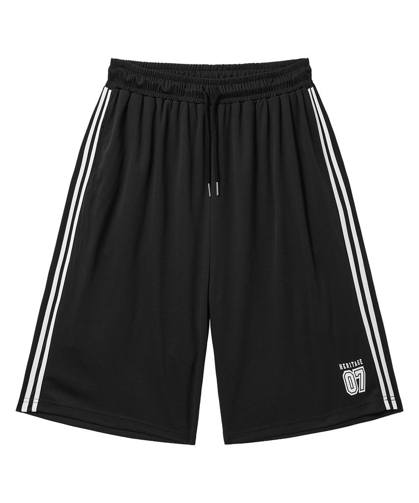 MOZMOZ Sporty Air Mesh Jersey Track Shorts Black
