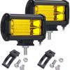 NEW-2X 5 Inch 72W LED Work Lights Waterproof Off Road Pod Fog Lights Yellow Lamps for Trucks ATV UTV Polaris Boat Golf Cart
