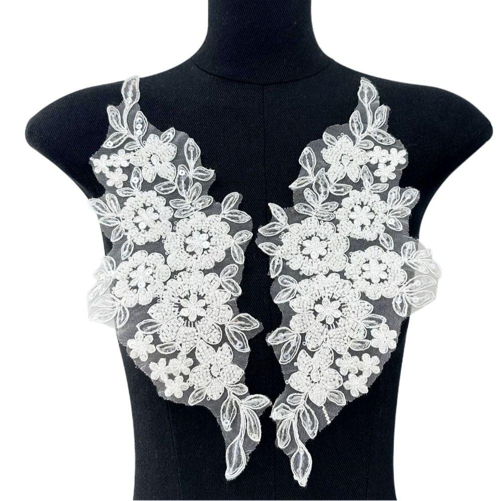 1 Pair Knitting Floral Flower Clothing Patch Clothing Appliqué  Clothing Decoration