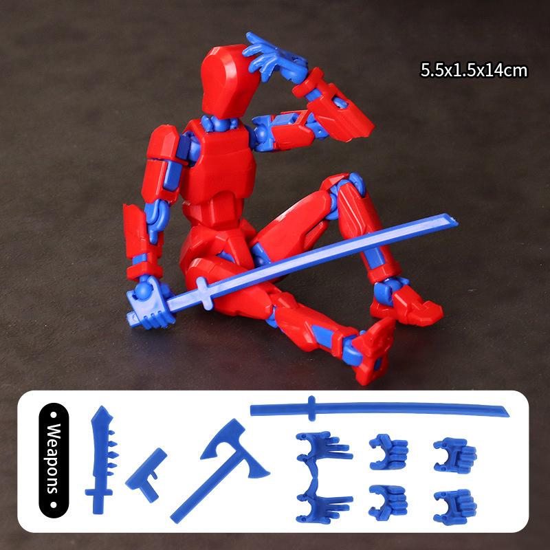 Sada akční figurky, obří meč Robot Akční figurka Robo 3D vytištěná 13 Akční figurka Fidget Toys kloubová, Sběratelé Desktop