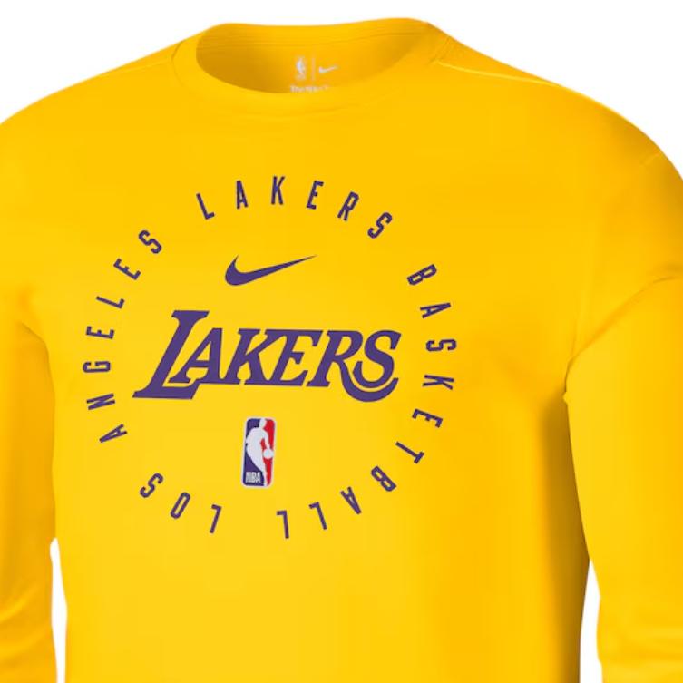 Nike NBA Los Angeles Lakers 2024/25 Season Crew Neck Pullover Sports Long Sleeve T-Shirt Men Tops HF0770-728
