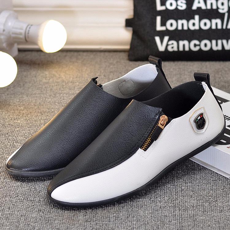 

Мужская повседневная обувь из искусственной кожи со строчкой, весенняя мужская обувь на плоской подошве с мягкой подошвой и низкой посадкой 9.5 чёрный