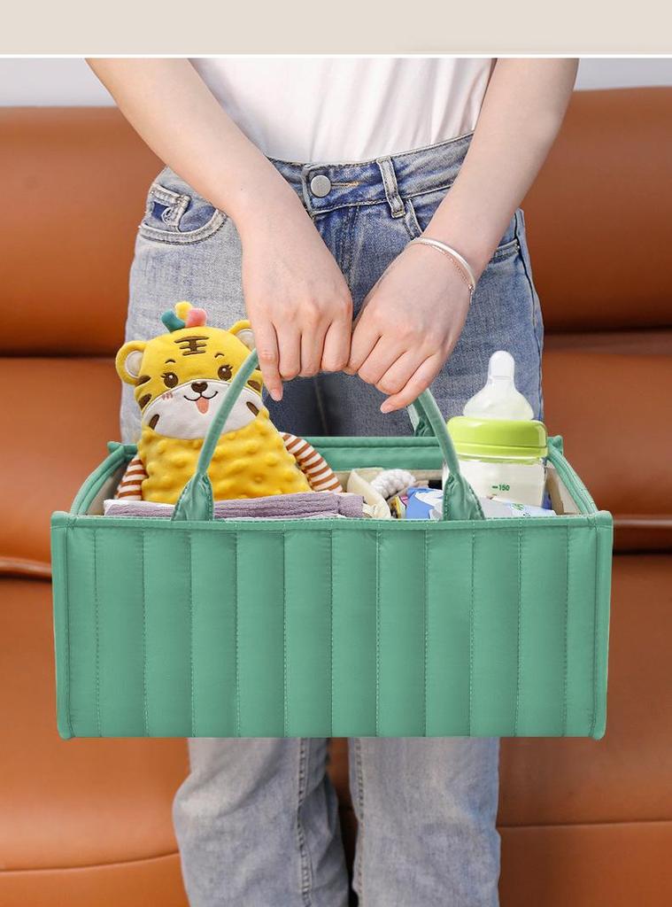 Multi-functional Large Capacity Foldable Cotton Diaper Bag for Moms
